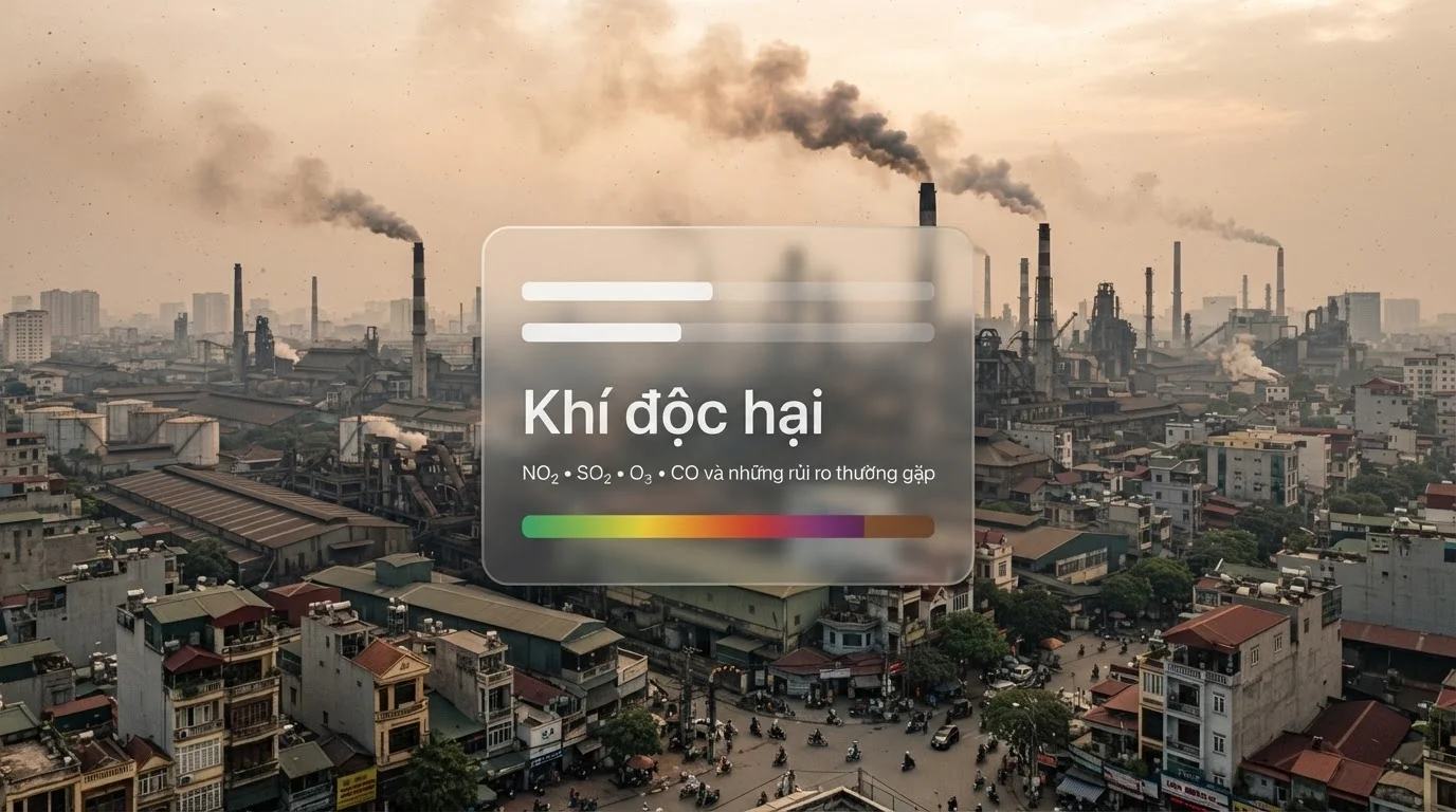 Các khí ô nhiễm NO₂, SO₂, O₃, CO