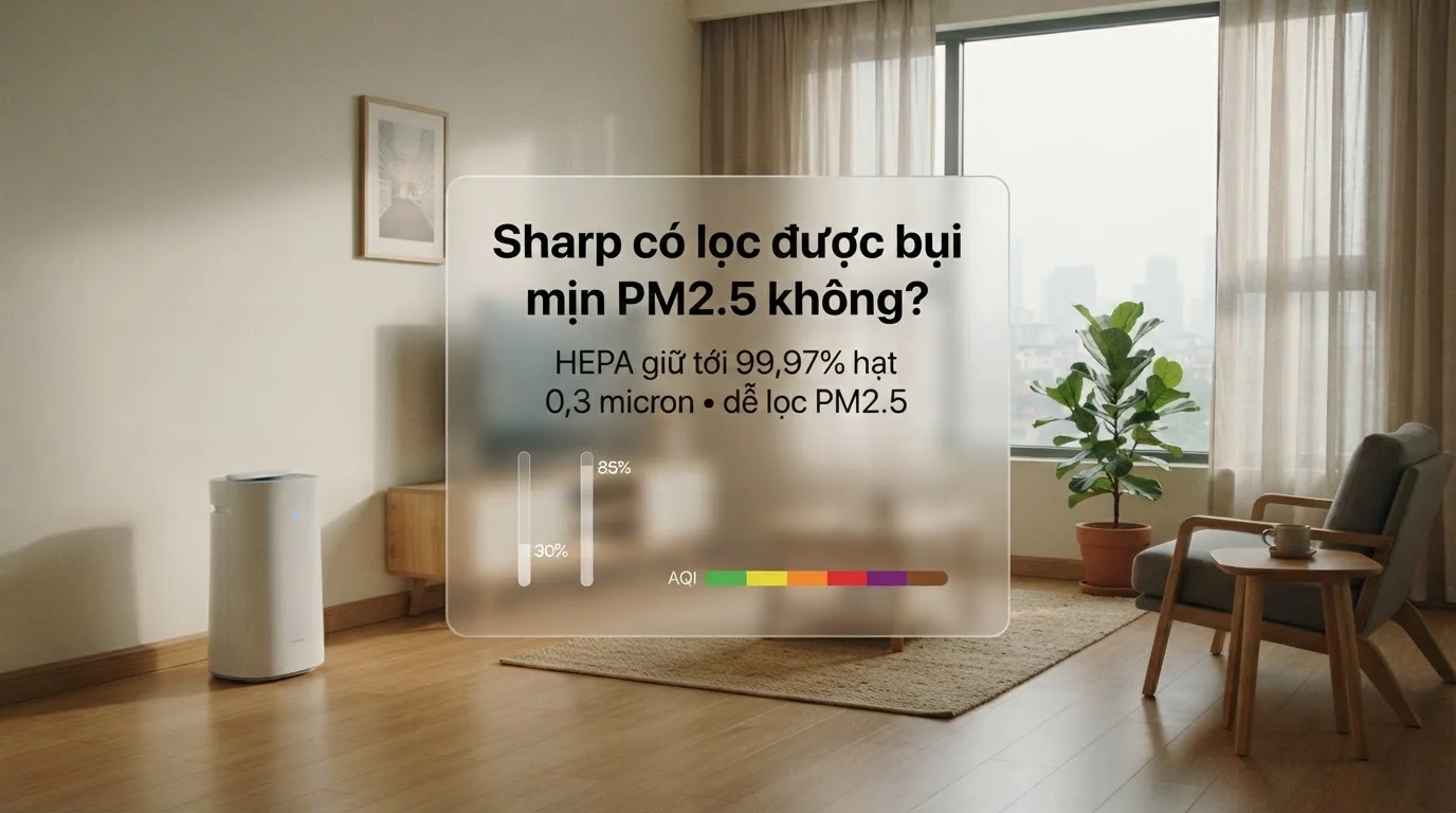 Máy lọc không khí Sharp có lọc được bụi mịn PM2.5 không