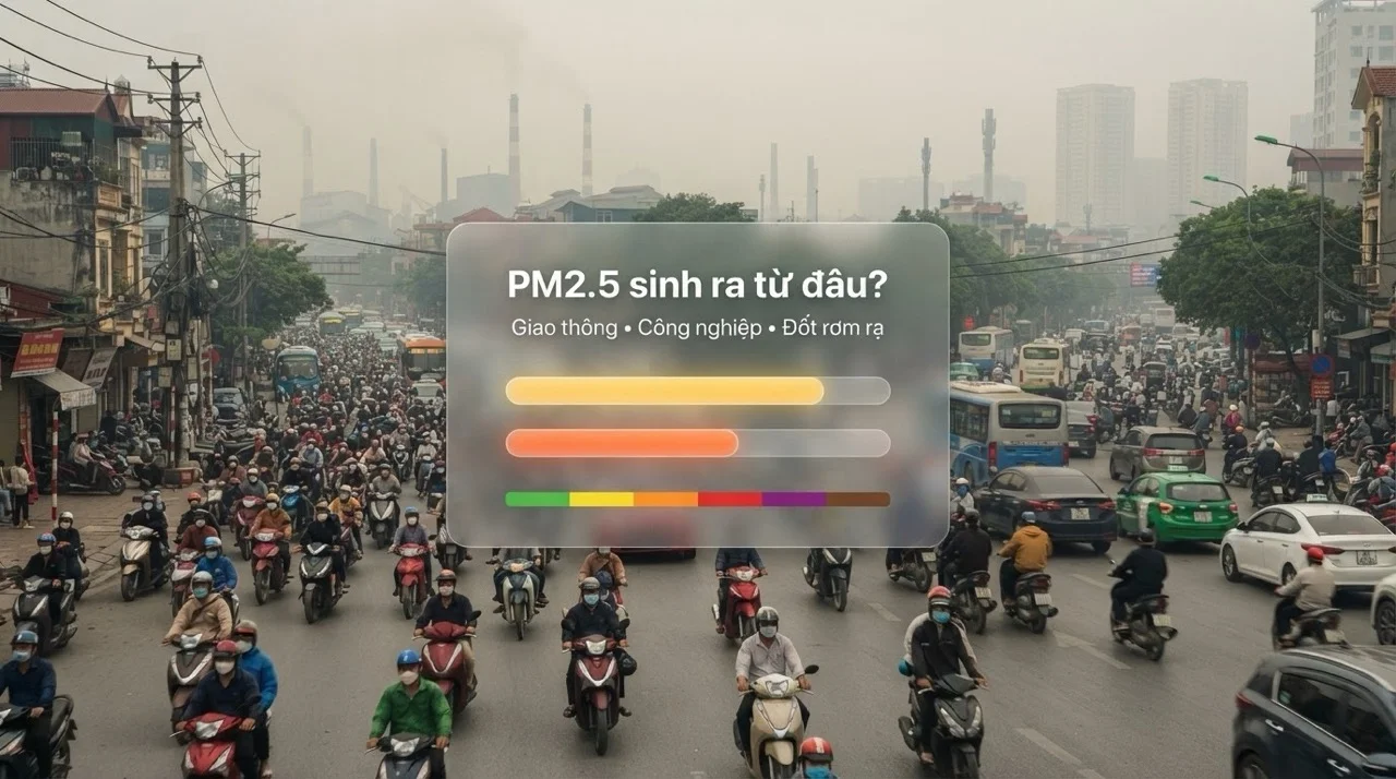 PM2.5 sinh ra từ đâu? Các nguồn phát thải chính